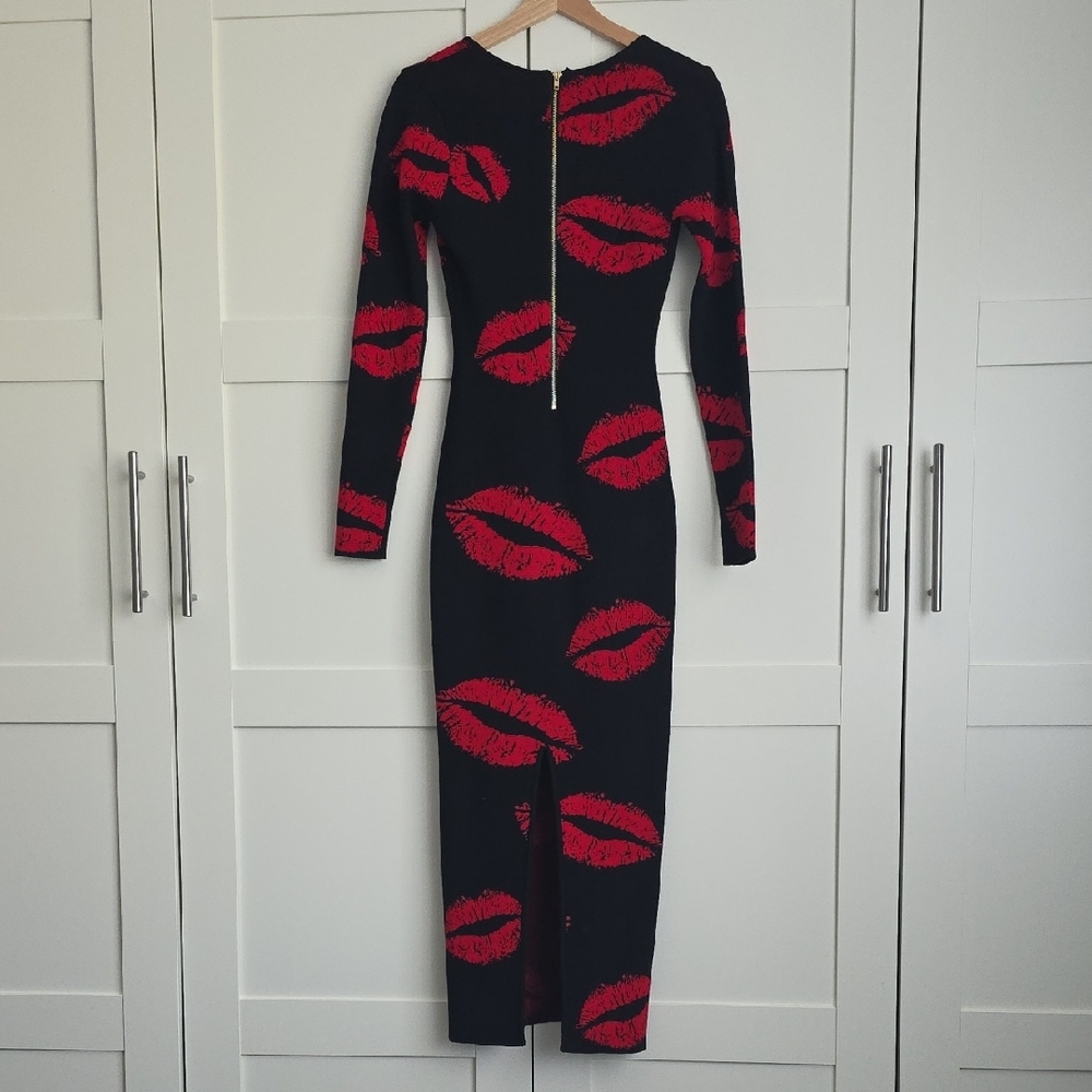 AKIRA Black Dress with Red Lip Prints - Picture 5 of 6